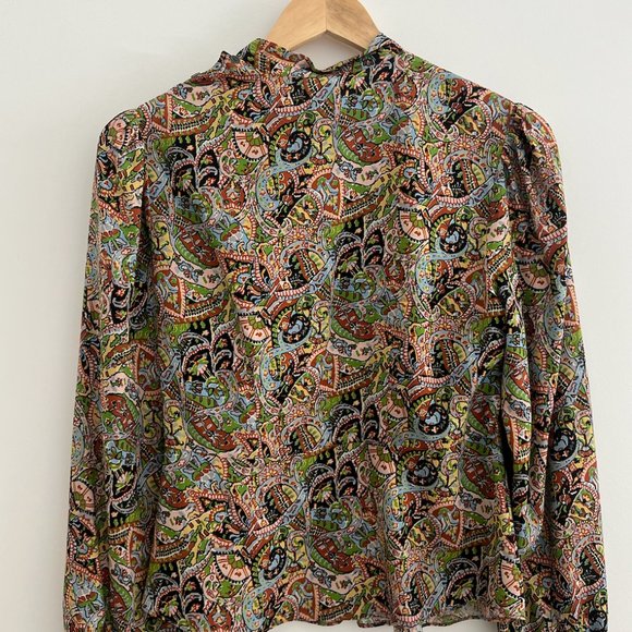 100% Silk Doen Annabella Top w/Museo Paisley Print, Size XS - Picture 5 of 5